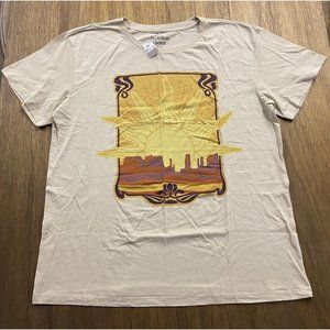 Golden Hour Sunrise Beige Graphic Crew Neck Tee XXL NWT